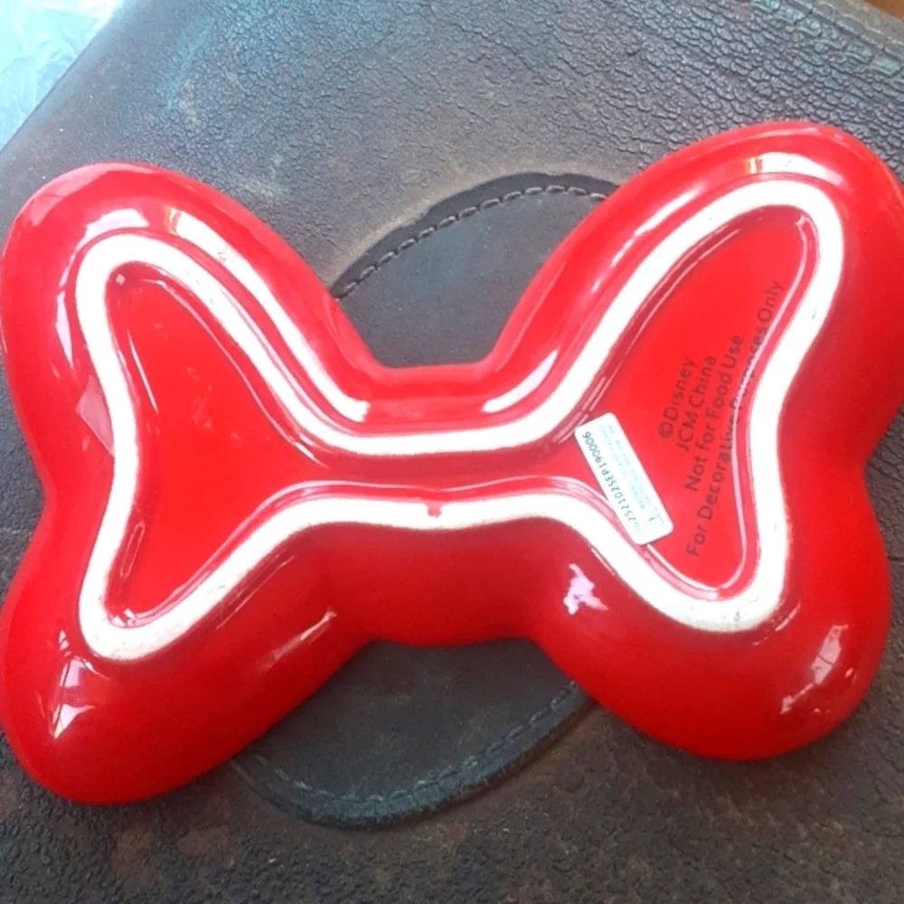 Red Polka Dot Bow Trinket Dish